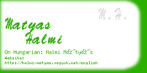 matyas halmi business card